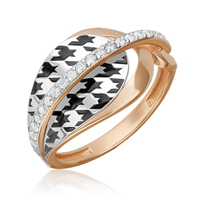 

Кольцо из золота р. 17,5 PLATINA jewelry 01-5718-00-401-1111, фианит\эмаль, 01-5718-00-401-1111