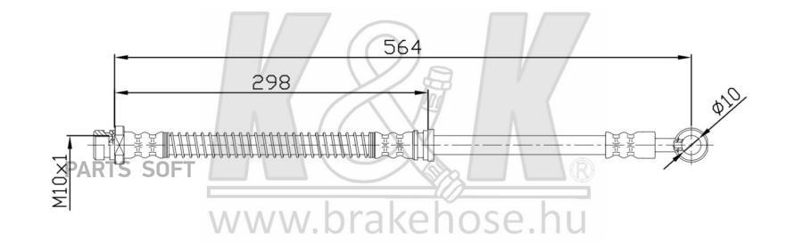 Шланг тормозной передн MITSUBISHI: GALANT 96- F L+R K&K FT0473