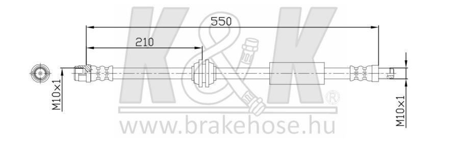 

Шланг тормозной передн MB: ML W164 05- F RL K&K FT0284, FT0284