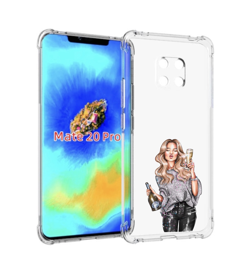 

Чехол MyPads красивая-любительница-шампанского женский для Huawei Mate 20 Pro., Прозрачный, Tocco