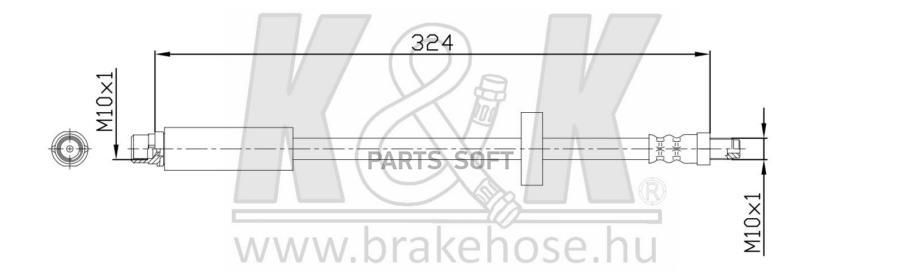 

Шланг тормозной задн AUDI: A6 (4F) 04- R L+R K&K FT0255, FT0255