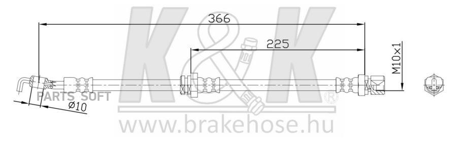 

Шланг тормозной задн лев DAEWOO: NUBIRA/LACETTI 03- RL K&K FT0192, FT0192