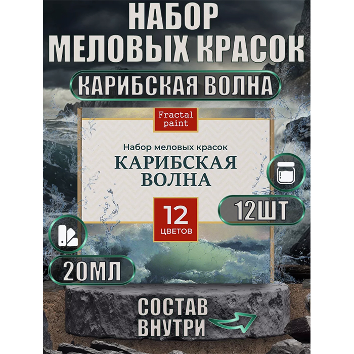 

Набор меловых красок "Карибская волна" 20 мл (12)