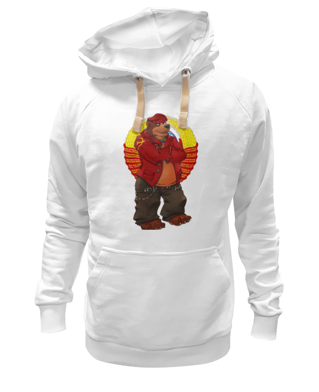 Худи мужское Printio Angry russian bear белое 3XL 2984₽