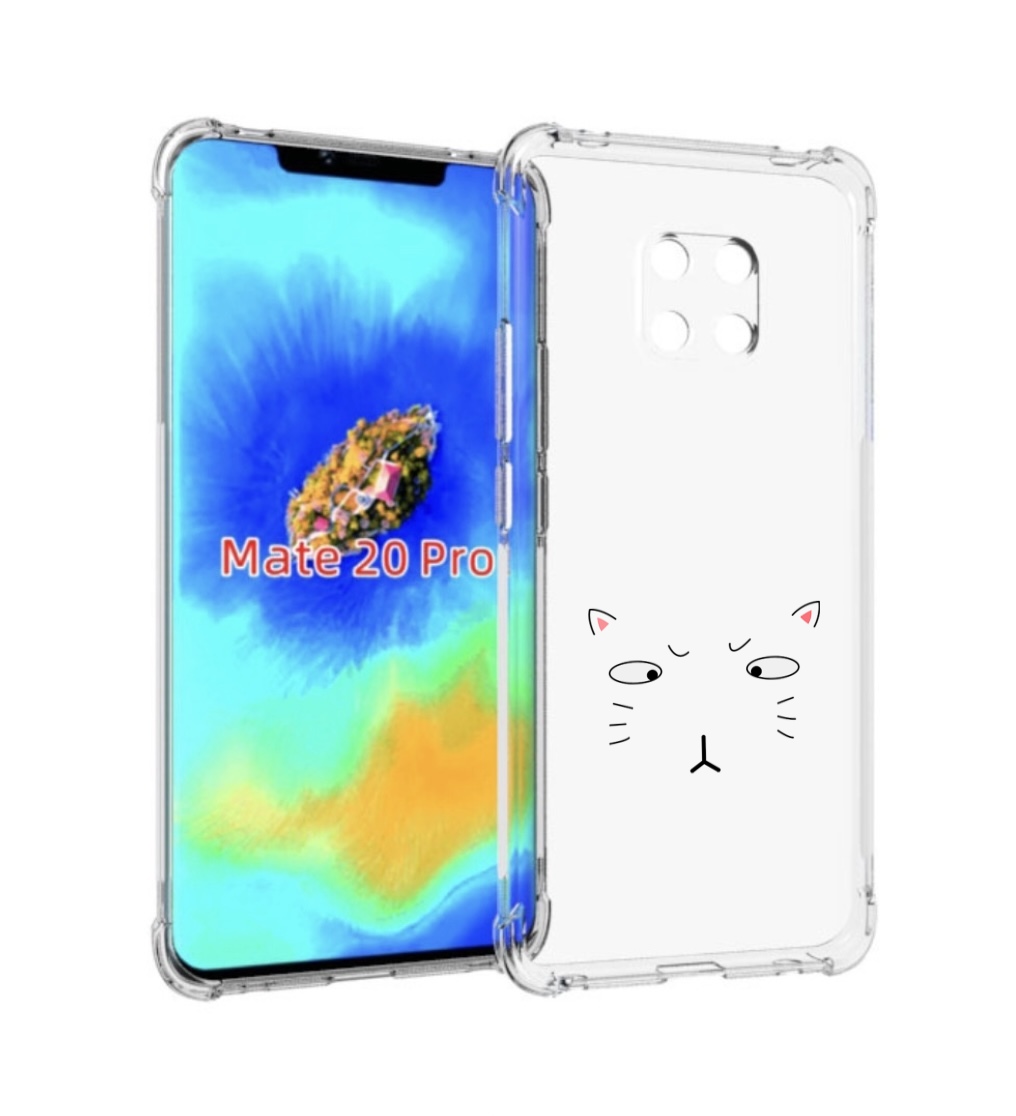 

Чехол MyPads кот-части-лица для Huawei Mate 20 Pro/Mate 20 RS 6.39, Прозрачный, Tocco