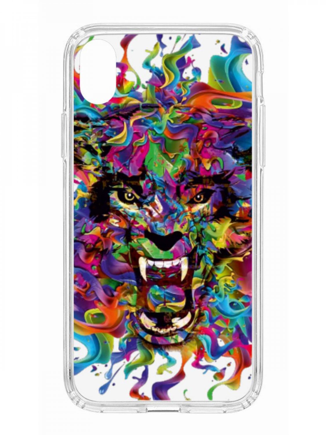 фото Противоударный чехол для iphone xr kruche print magsafe colored beast прозрачный кruче