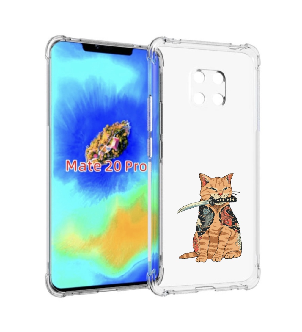 

Чехол MyPads кот-с-катаной для Huawei Mate 20 Pro/Mate 20 RS 6.39, Прозрачный, Tocco