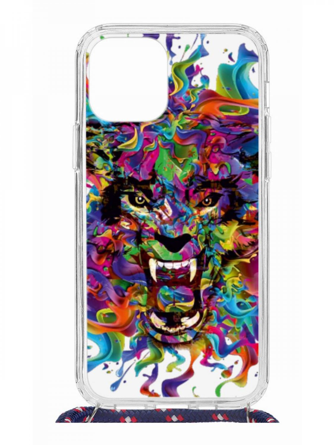 фото Противоударный чехол для iphone 12/12 pro kruche print magsafe colored beast со шнурком кruче