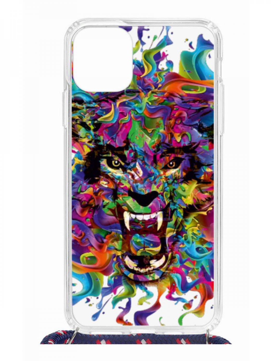 фото Противоударный чехол для iphone 11 pro max kruche print magsafe colored beast со шнурком кruче