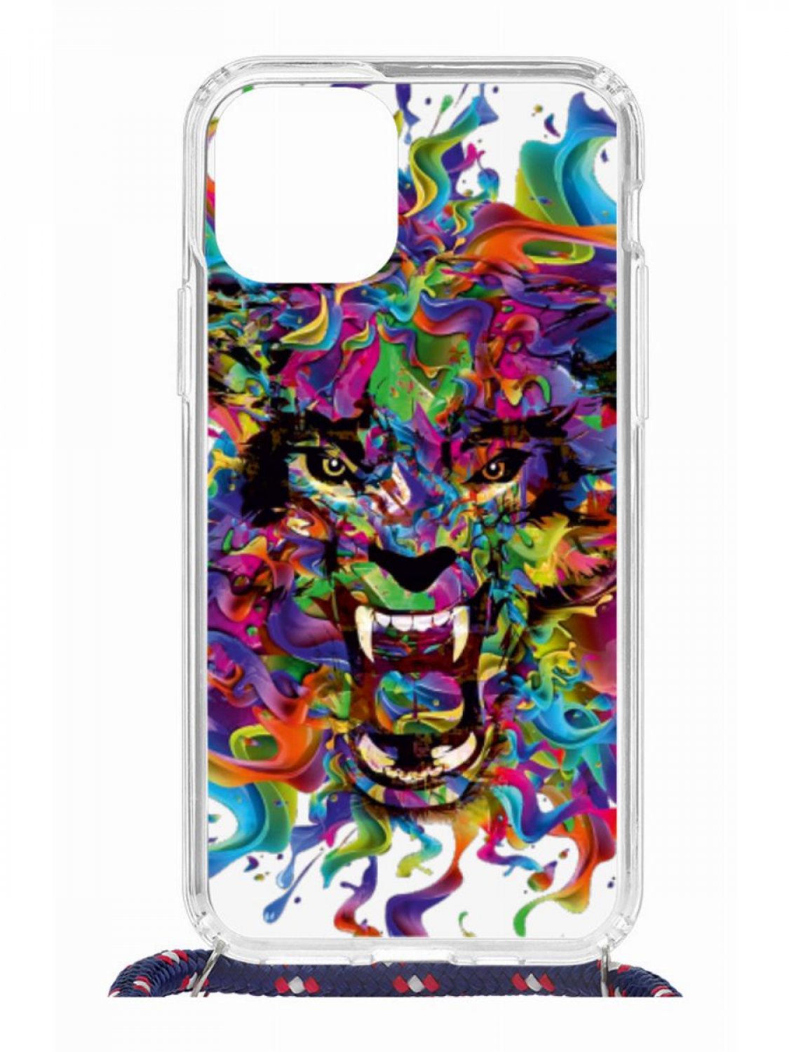 фото Противоударный чехол для iphone 11 pro kruche print magsafe colored beast со шнурком кruче