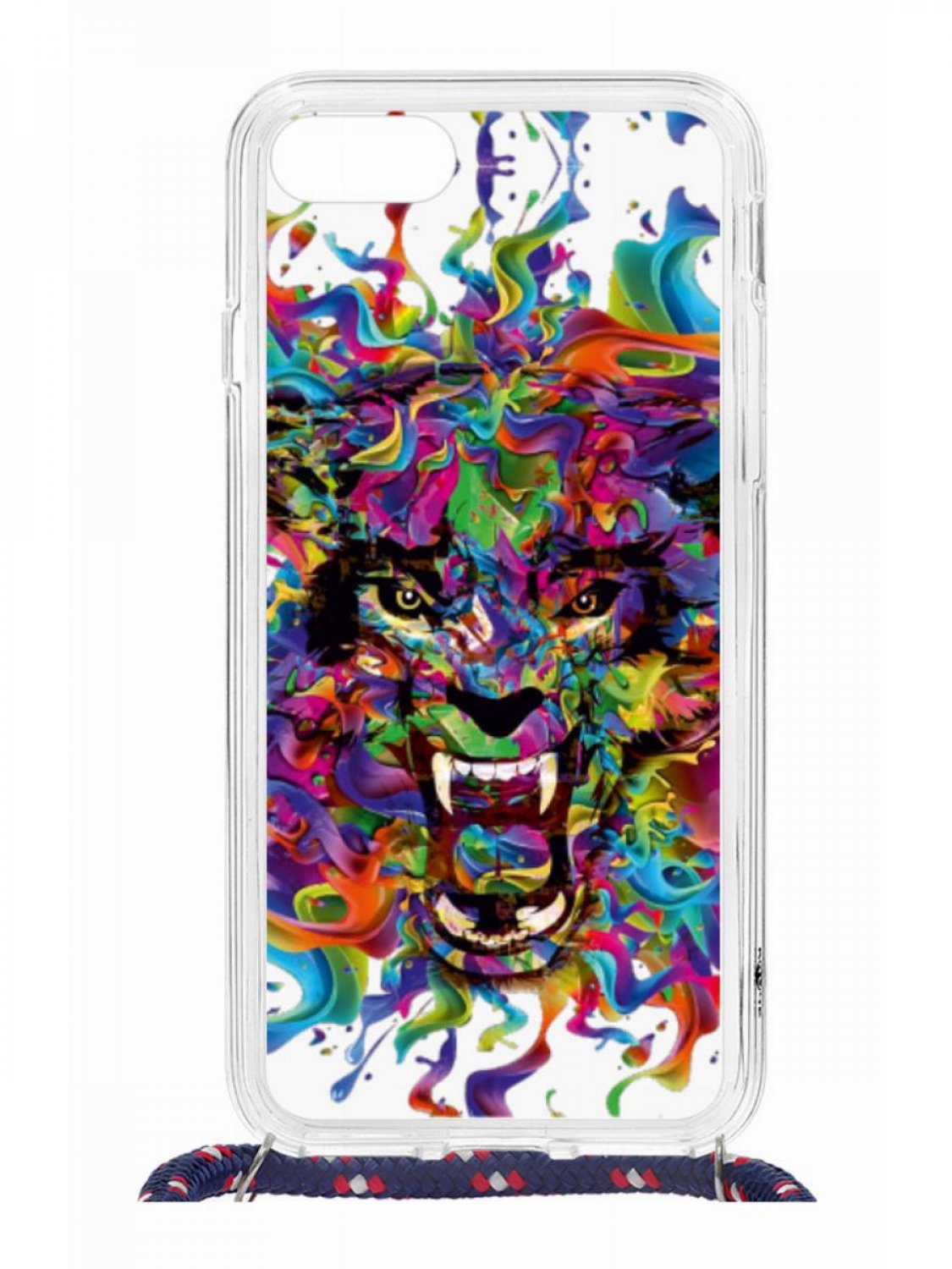 фото Противоударный чехол для iphone 7/iphone 8 kruche print magsafe colored beast со шнурком кruче