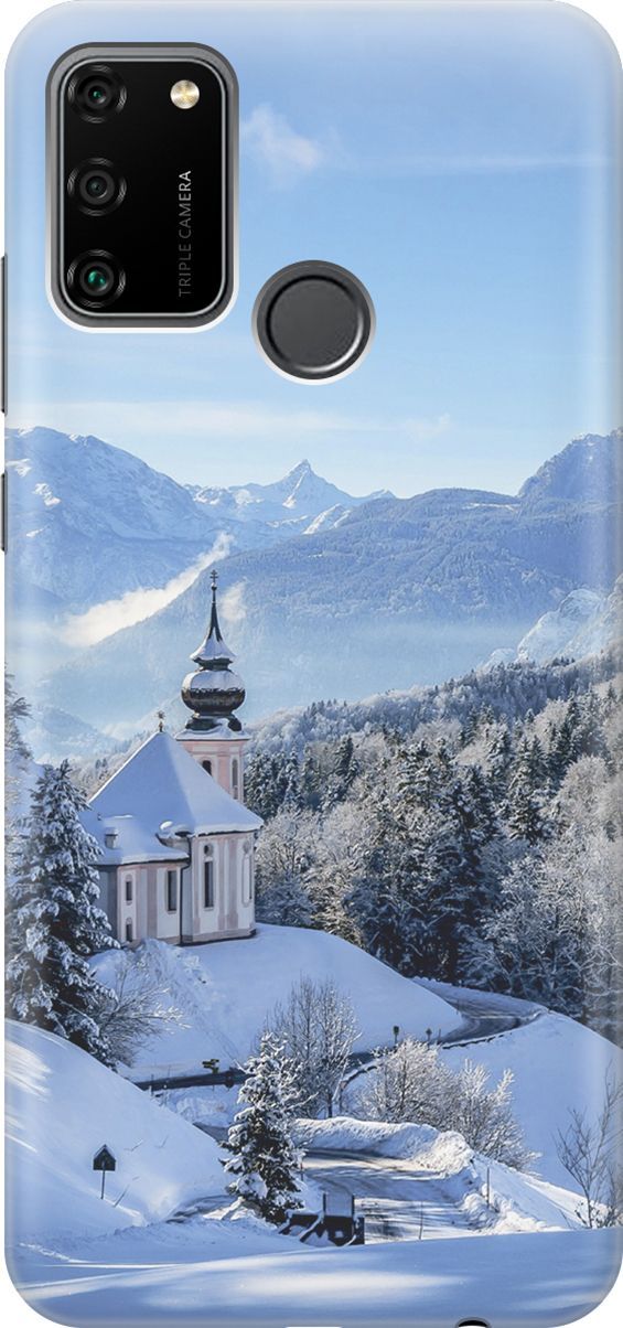 

Силиконовый чехол на Honor 9A с принтом "Заснеженные горы", Голубой;синий, 2764