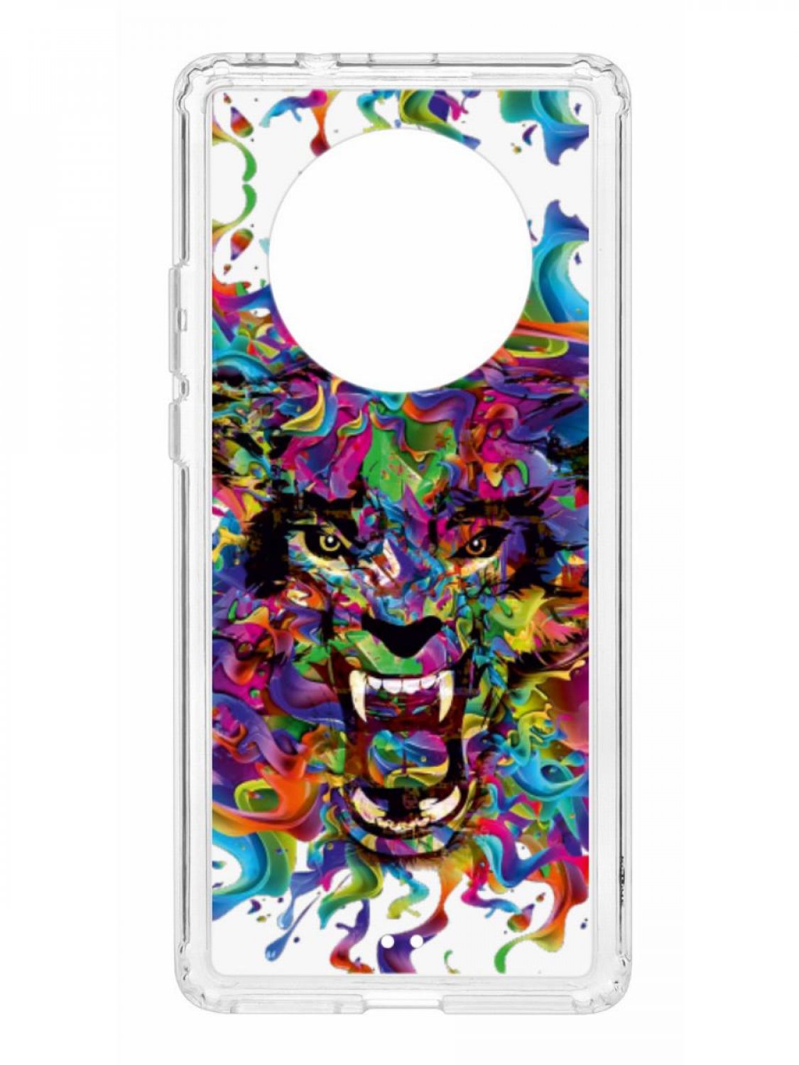 фото Противоударный чехол для huawei mate 40 pro kruche print colored beast прозрачный кruче