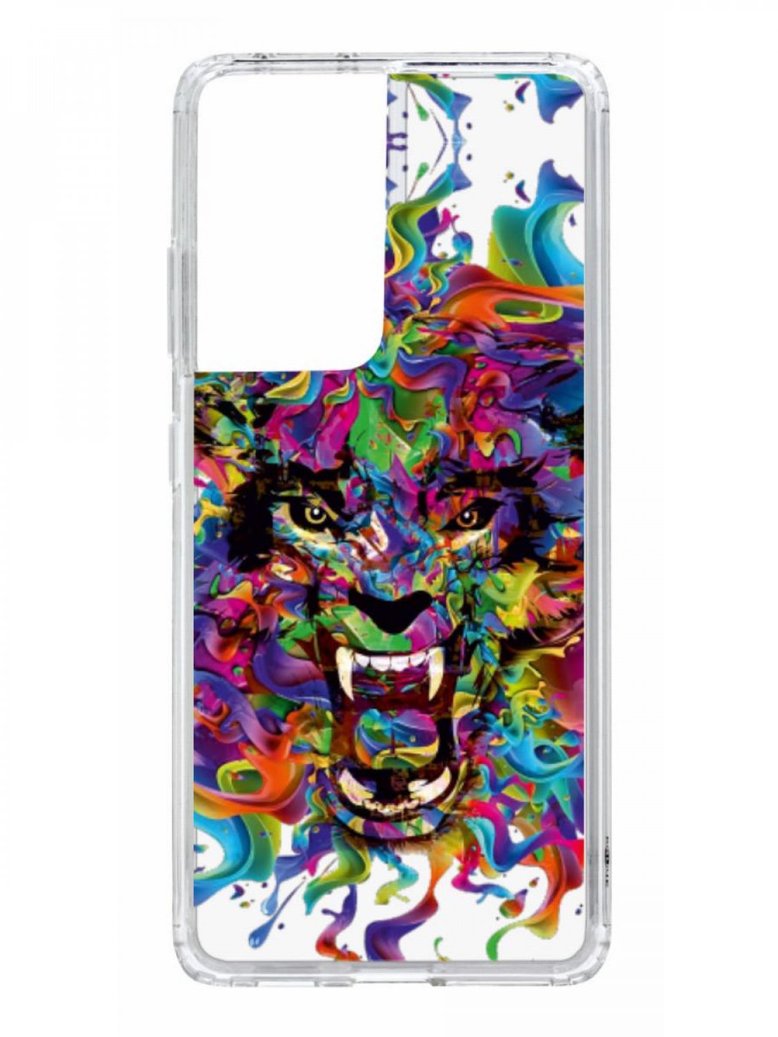 фото Противоударный чехол для samsung galaxy s21 ultra kruche print colored beast прозрачный кruче