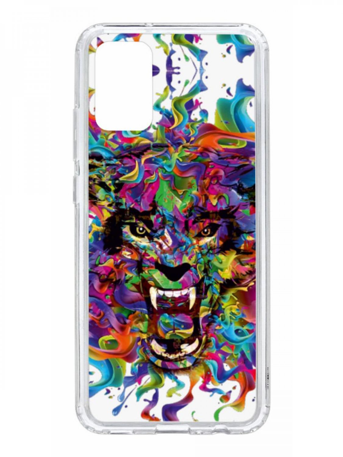 фото Противоударный чехол для samsung galaxy a02s kruche print colored beast прозрачный кruче