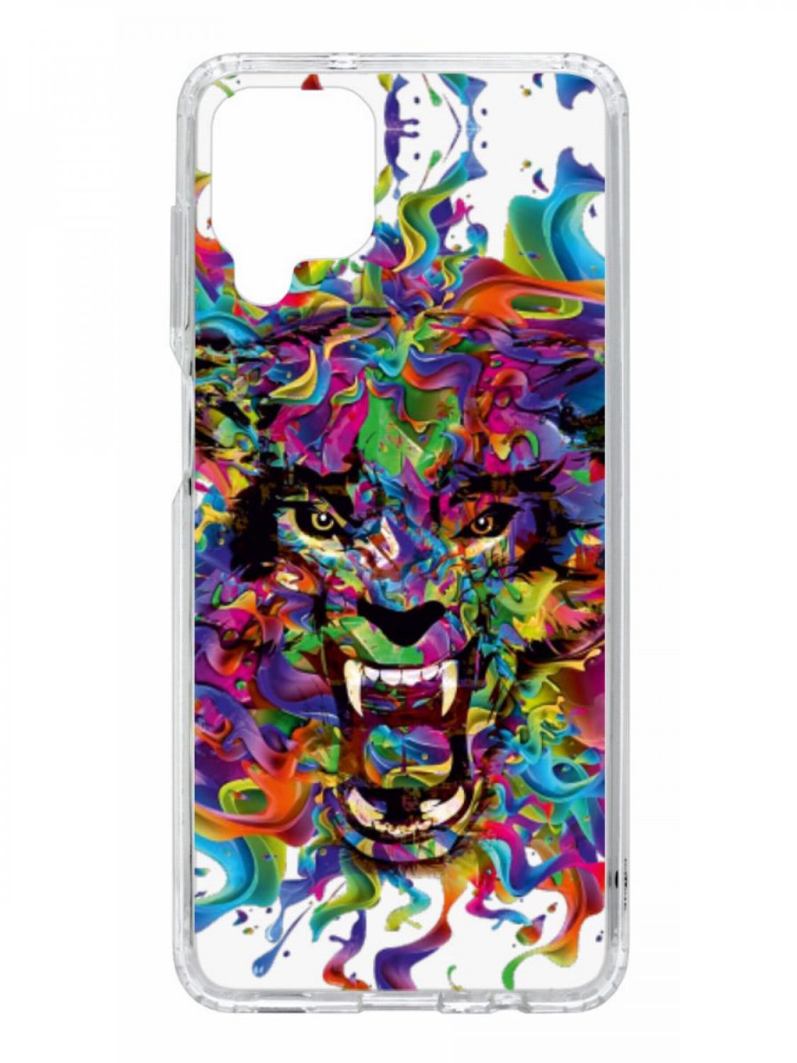 фото Противоударный чехол для samsung galaxy a12 kruche print colored beast прозрачный кruче