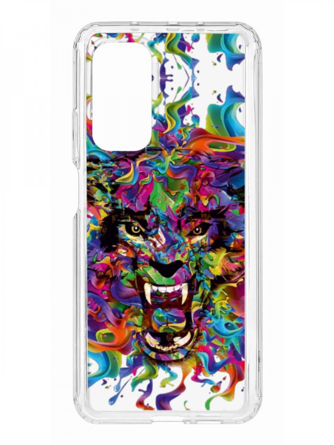 фото Противоударный чехол для xiaomi mi 10t kruche print colored beast прозрачный с рисунком кruче