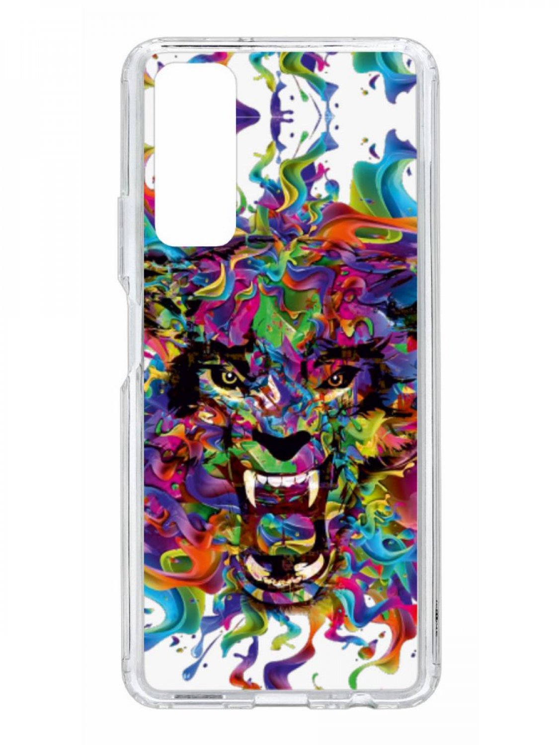 фото Противоударный чехол для huawei p smart 2021 kruche print colored beast прозрачный кruче