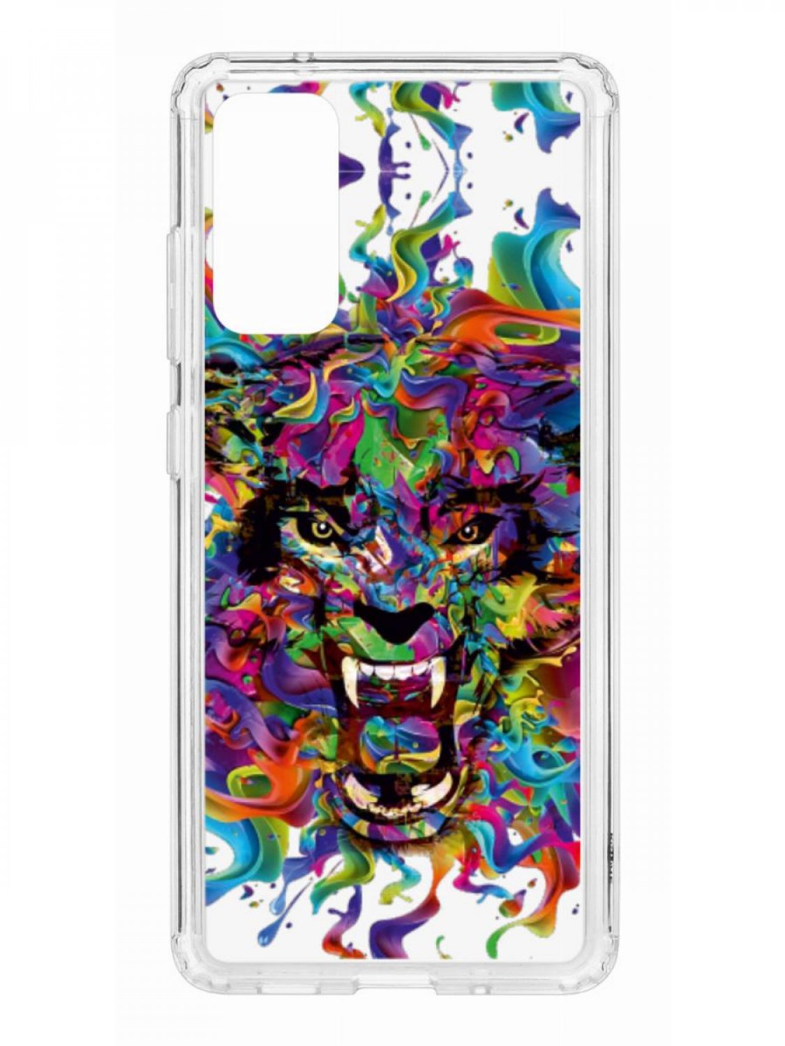 Противоударный чехол для Samsung Galaxy S20 FE Kruche Print Colored beast прозрачный