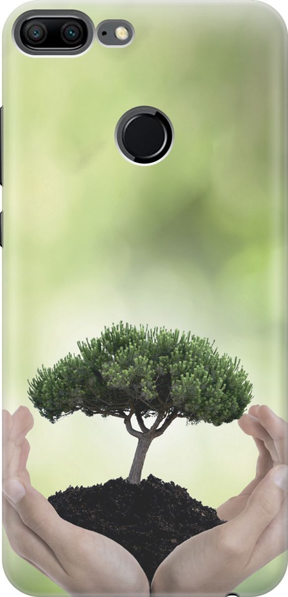 

Силиконовый чехол на Honor 9 Lite с принтом "Оберегайте природу", Бежевый;зеленый, 2763