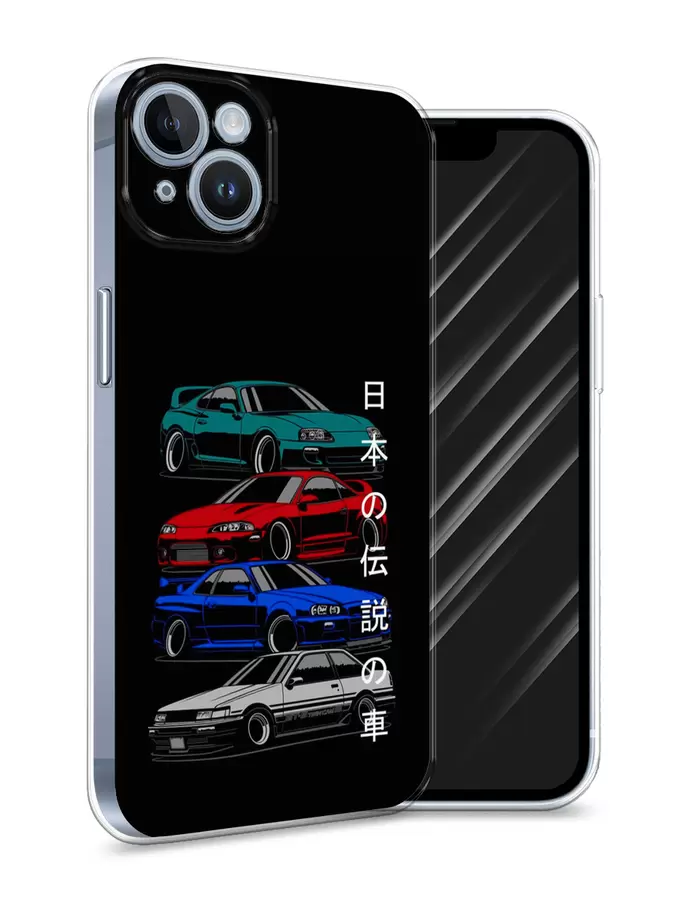 

Силиконовый чехол Awog "JDM Legend cars" для Apple iPhone 14, Черный, 15150-5