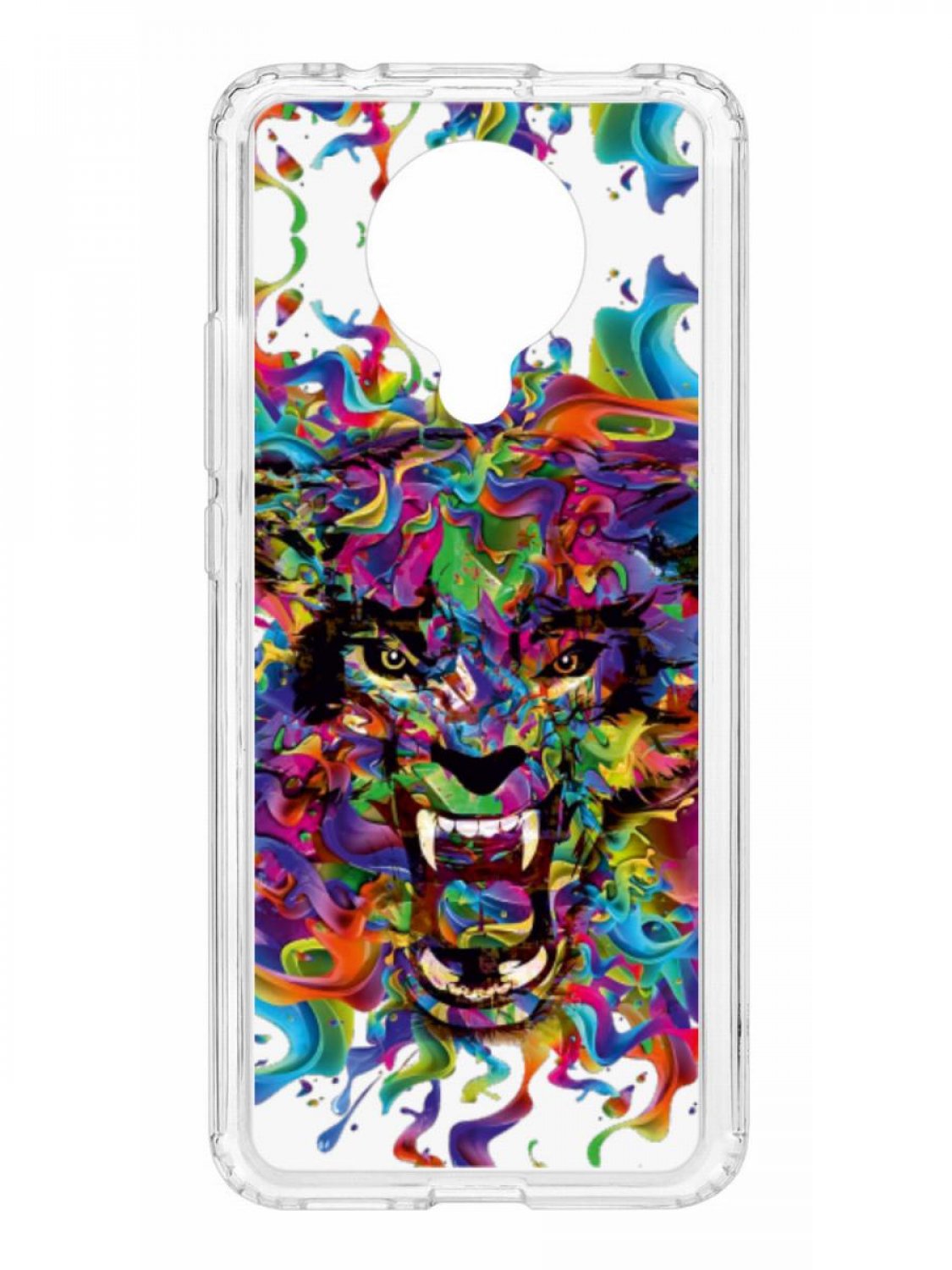 фото Противоударный чехол для xiaomi poco f2 pro kruche print colored beast прозрачный кruче