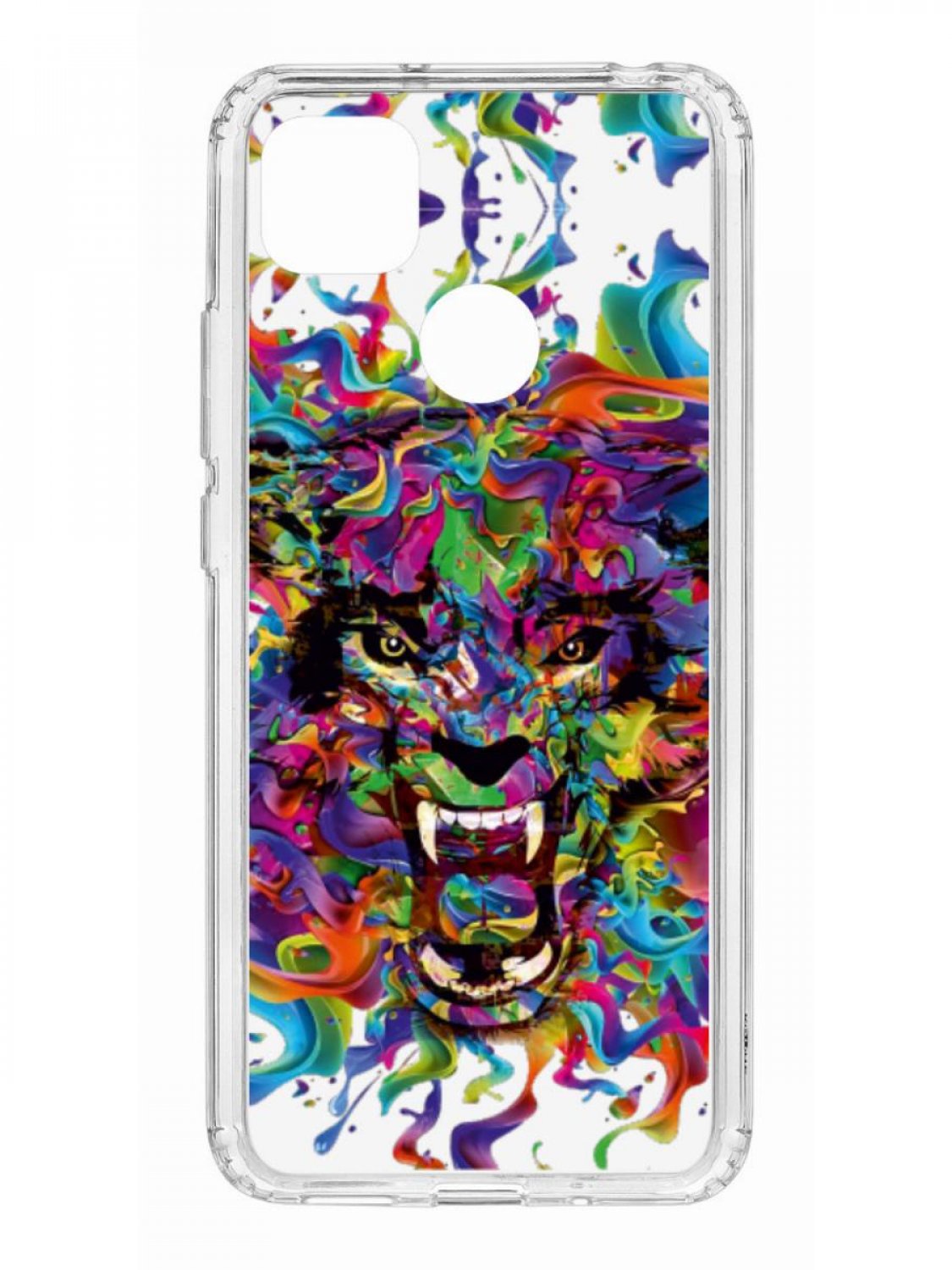 фото Противоударный чехол для xiaomi redmi 9c kruche print colored beast прозрачный с рисунком кruче