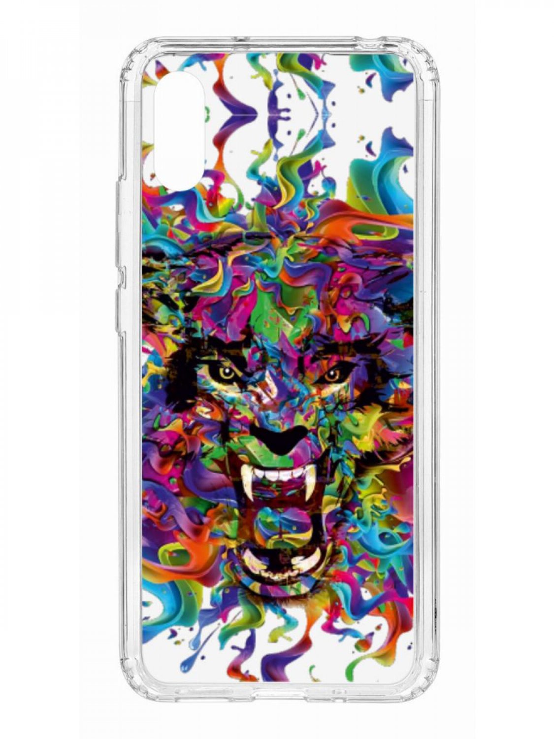 фото Противоударный чехол для xiaomi redmi 9a kruche print colored beast прозрачный с рисунком кruче