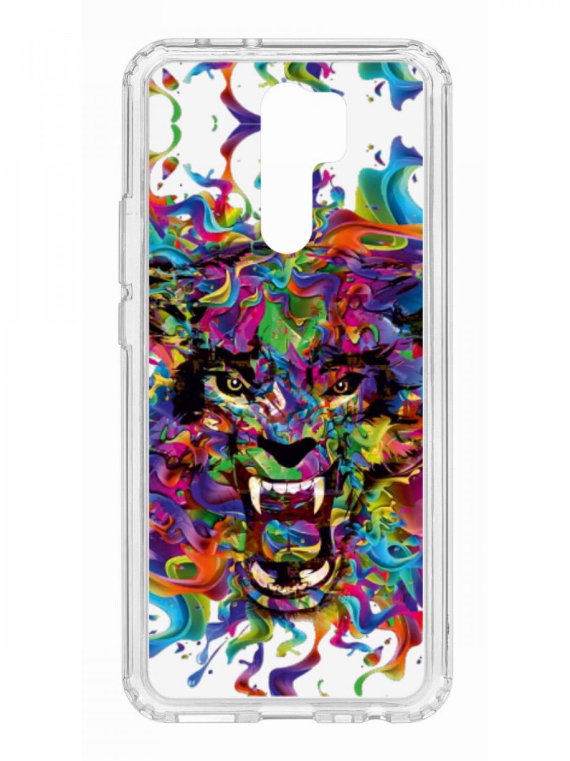 фото Противоударный чехол для xiaomi redmi 9 kruche print colored beast прозрачный с рисунком кruче