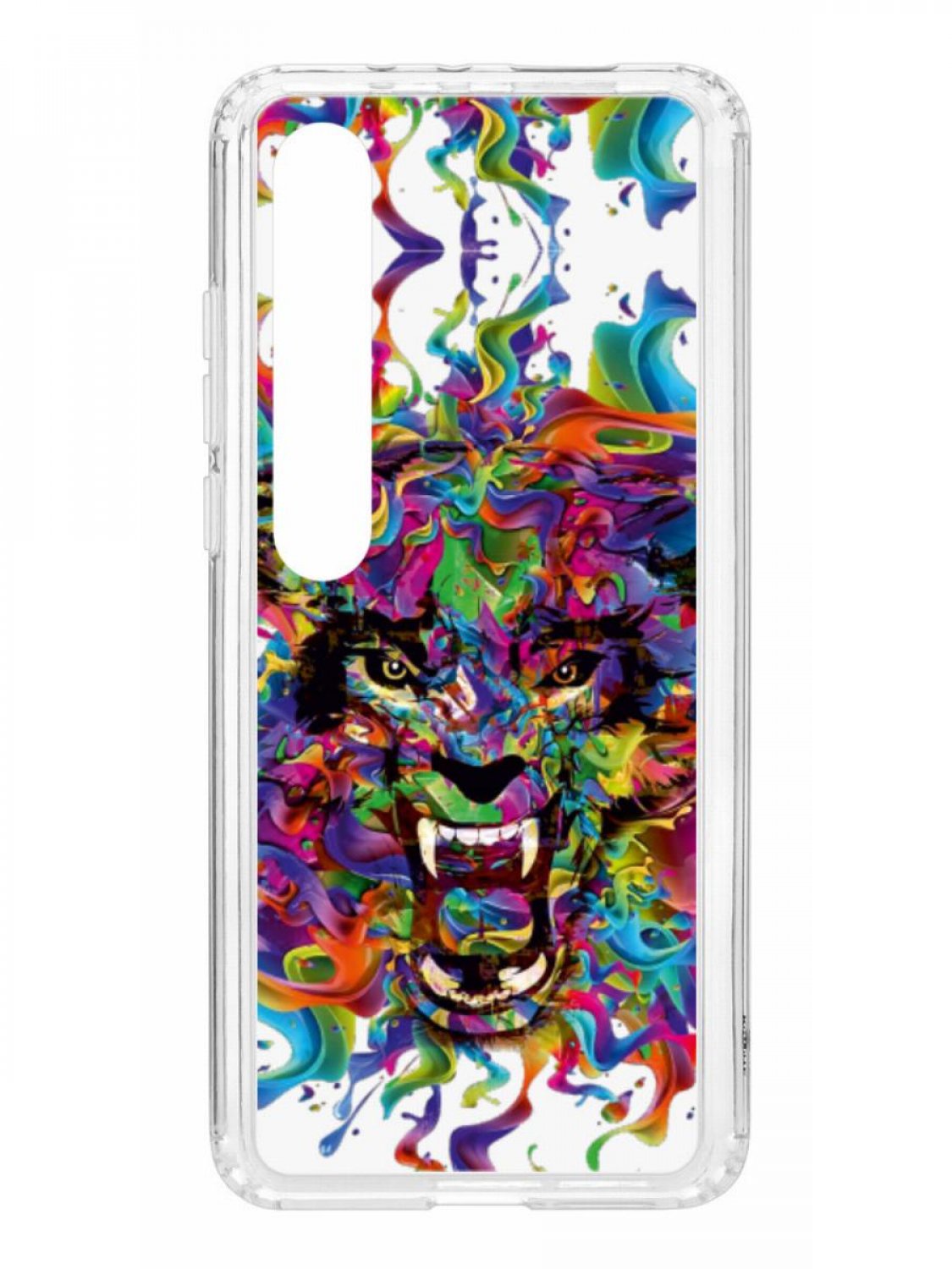 фото Противоударный чехол для xiaomi mi 10 kruche print colored beast прозрачный с рисунком кruче