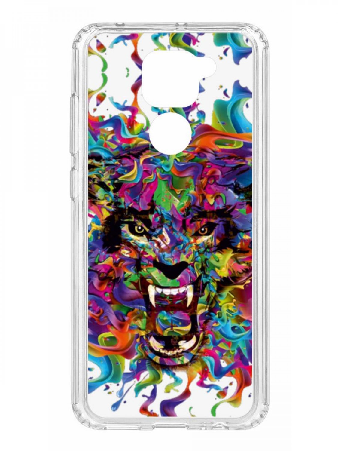 фото Противоударный чехол для xiaomi redmi note 9 kruche print colored beast прозрачный кruче