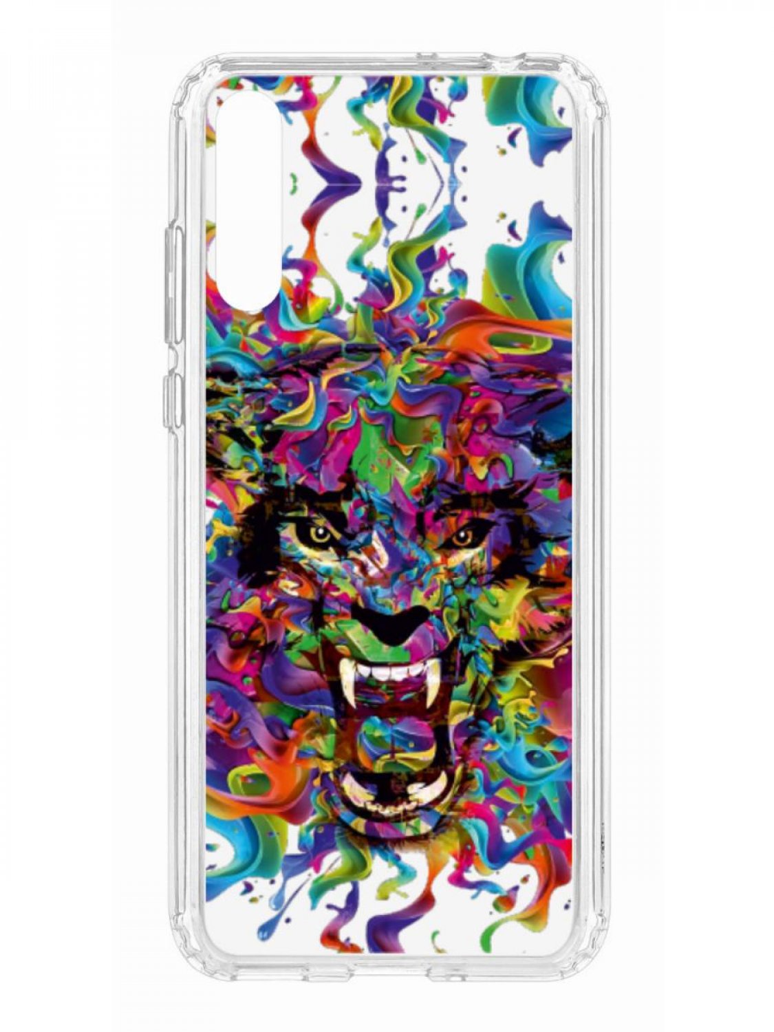 фото Противоударный чехол для huawei y8p kruche print colored beast прозрачный с рисунком кruче