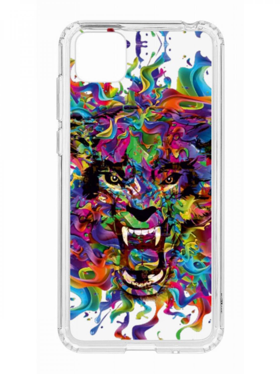 фото Противоударный чехол для huawei honor 9s kruche print colored beast прозрачный с рисунком кruче