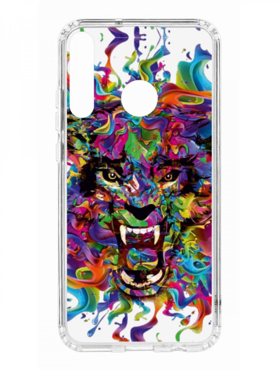 фото Противоударный чехол для huawei p40 lite e kruche print colored beast прозрачный кruче