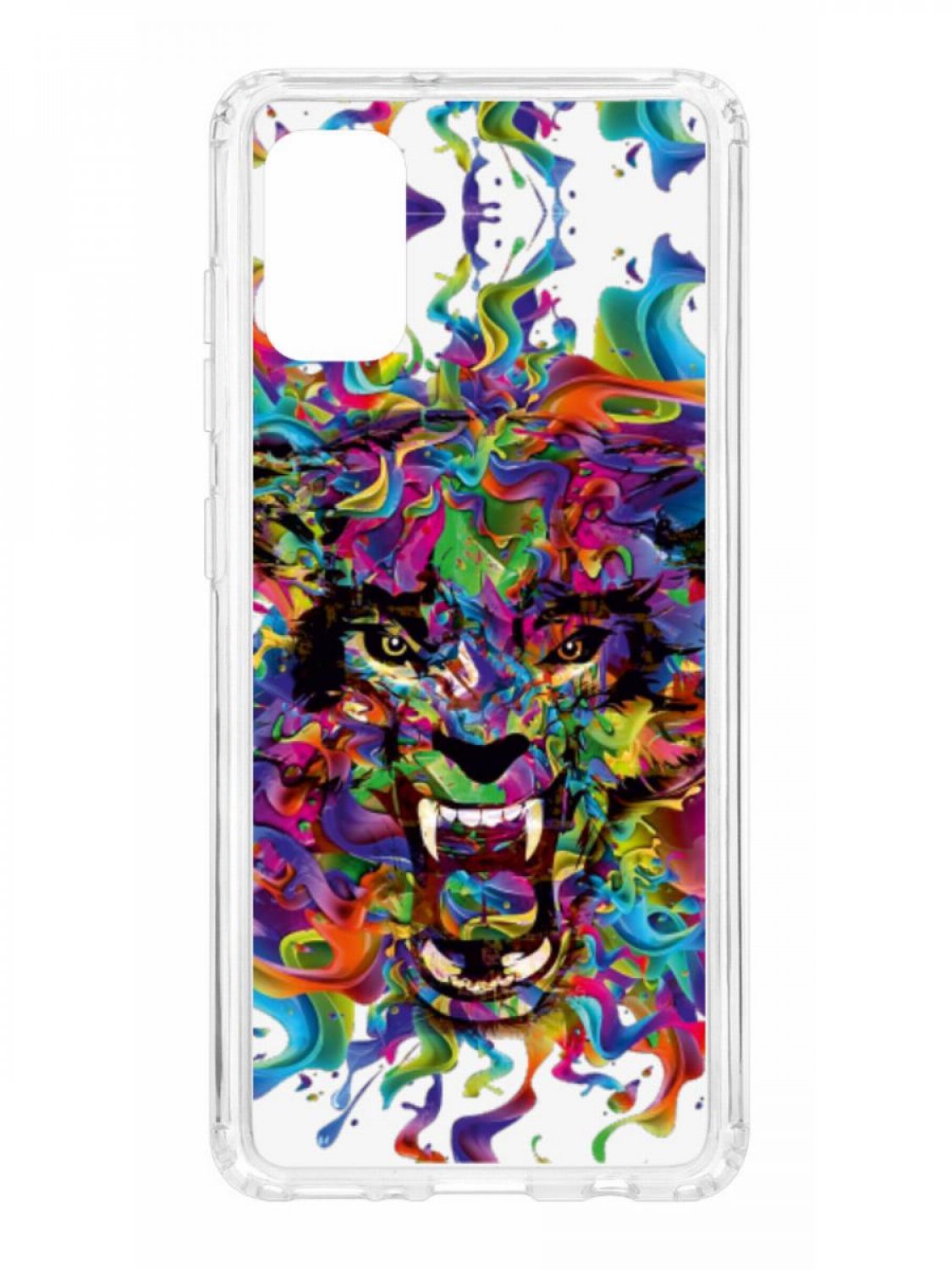 фото Противоударный чехол для samsung galaxy a41 kruche print colored beast прозрачный кruче