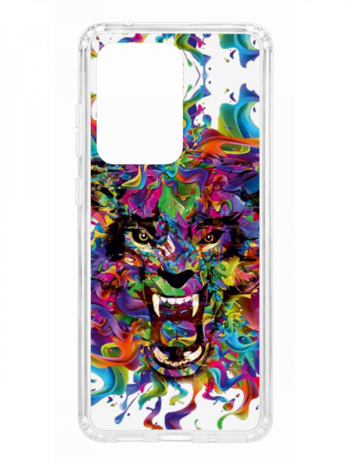 фото Противоударный чехол для samsung galaxy s20 ultra kruche print colored beast прозрачный кruче