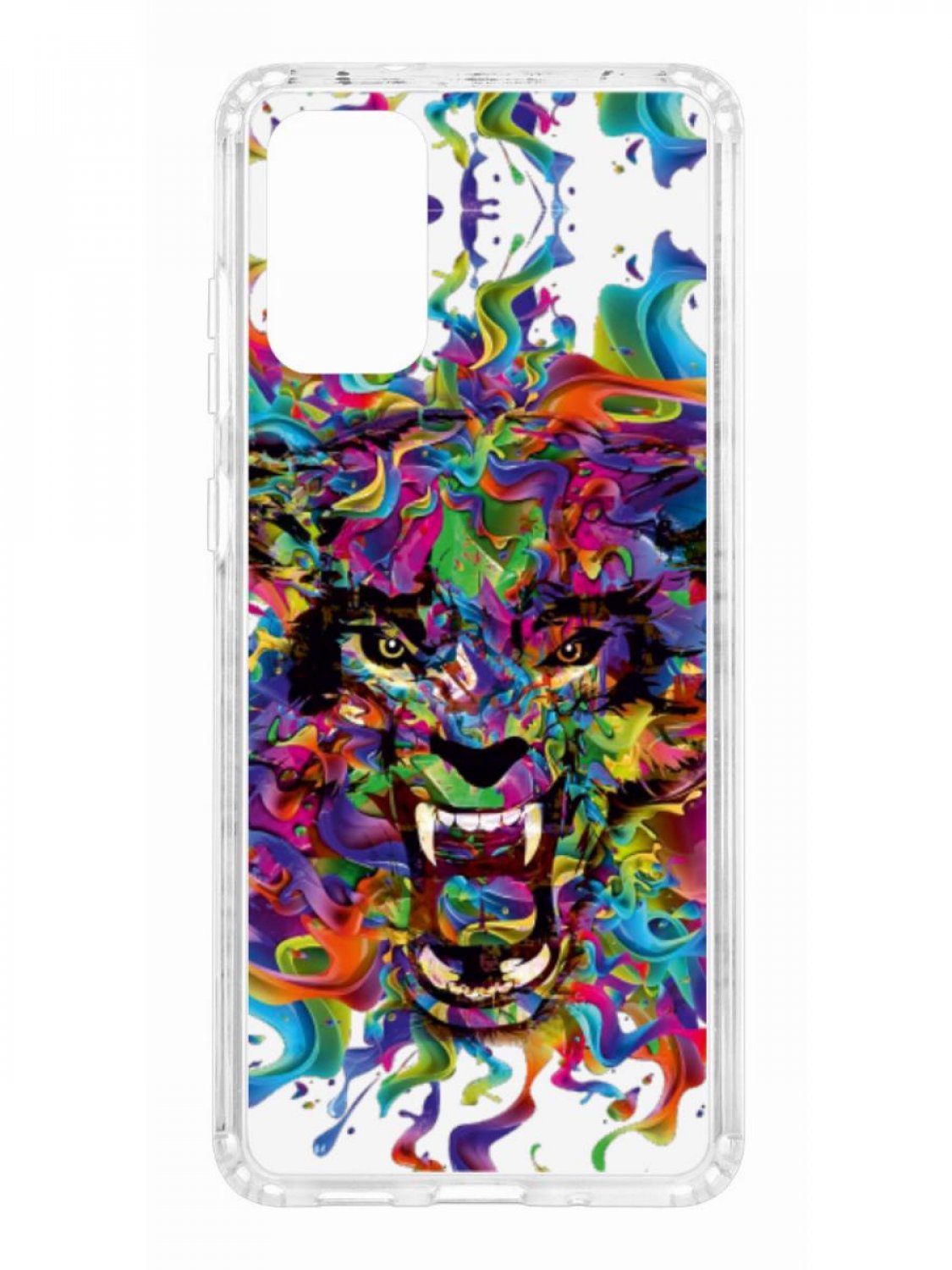 фото Противоударный чехол для samsung galaxy s20 plus kruche print colored beast прозрачный кruче