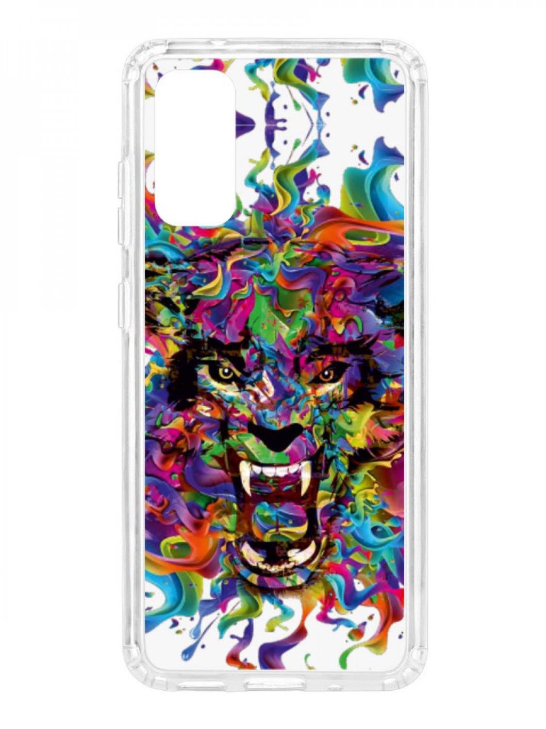 фото Противоударный чехол для samsung galaxy s20 kruche print colored beast прозрачный кruче