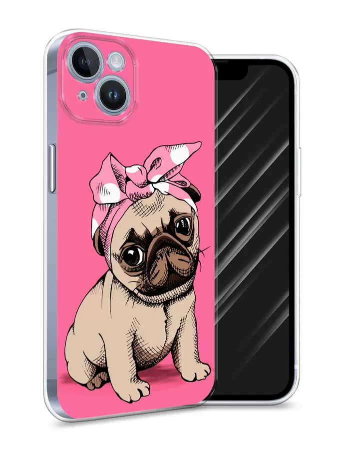 

Силиконовый чехол Awog "Dog Pin-Up" для Apple iPhone 14, Розовый, 15150-2