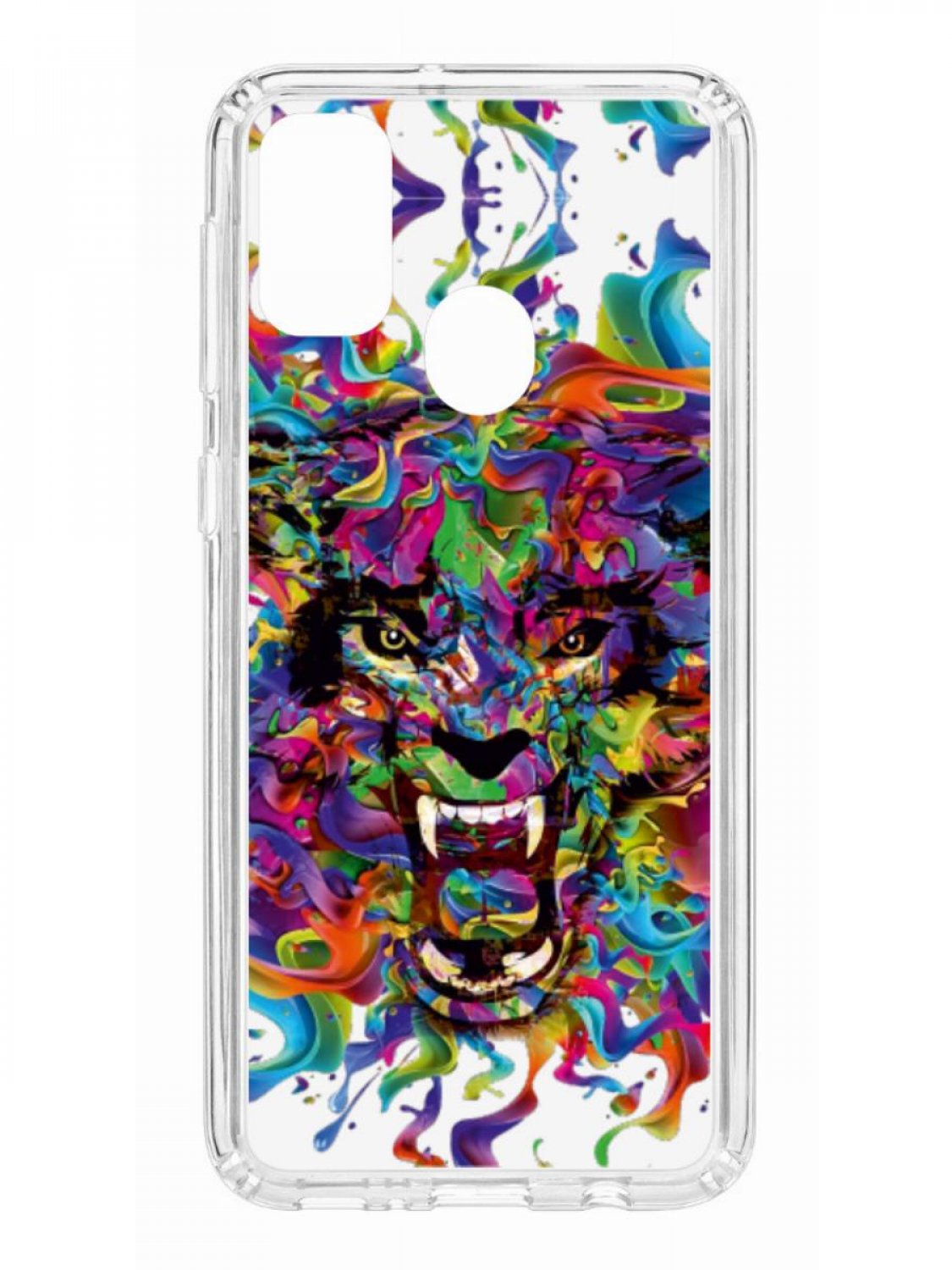 Противоударный чехол для Samsung Galaxy M30S Kruche Print Colored beast прозрачный