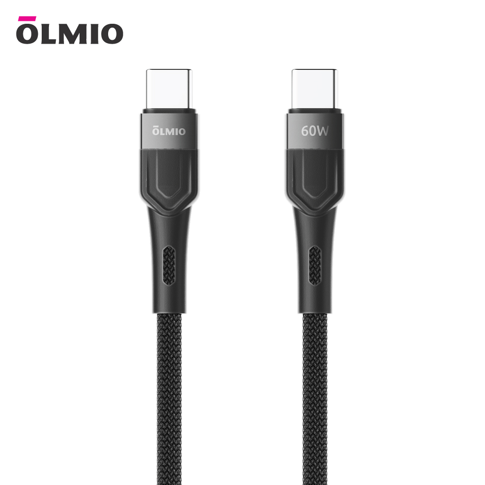 Кабель Olmio BOLT, Type-C - Type-C, USB2.0, 1.2м, черный (041674)