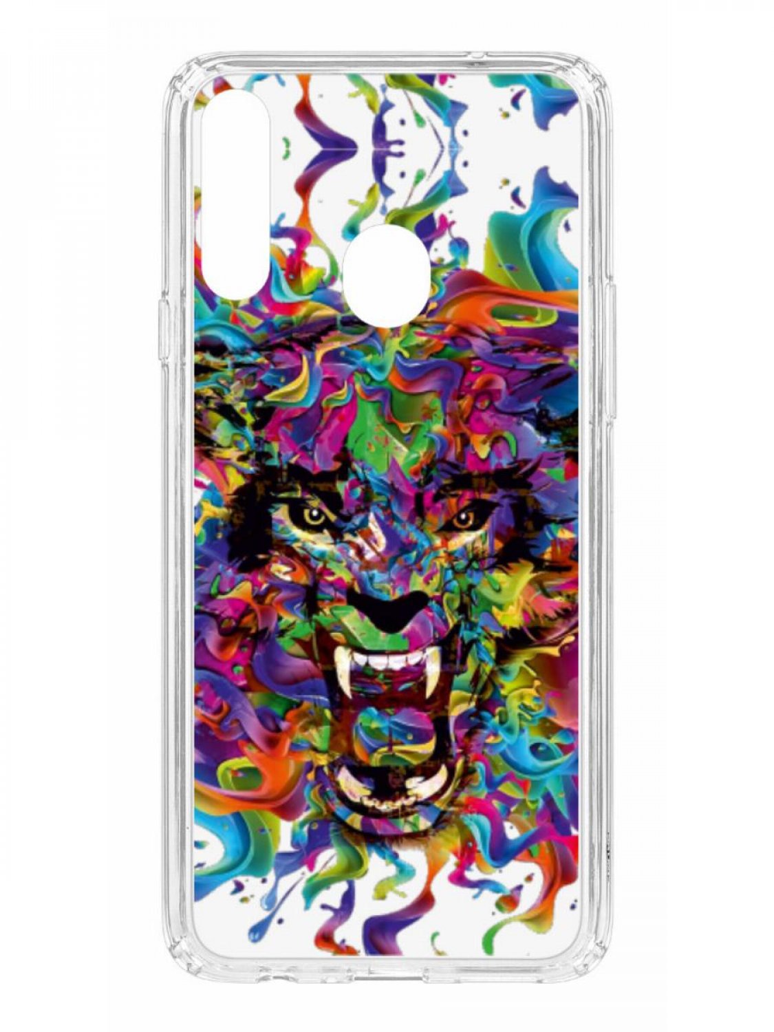 фото Противоударный чехол для samsung galaxy a20s kruche print colored beast прозрачный кruче