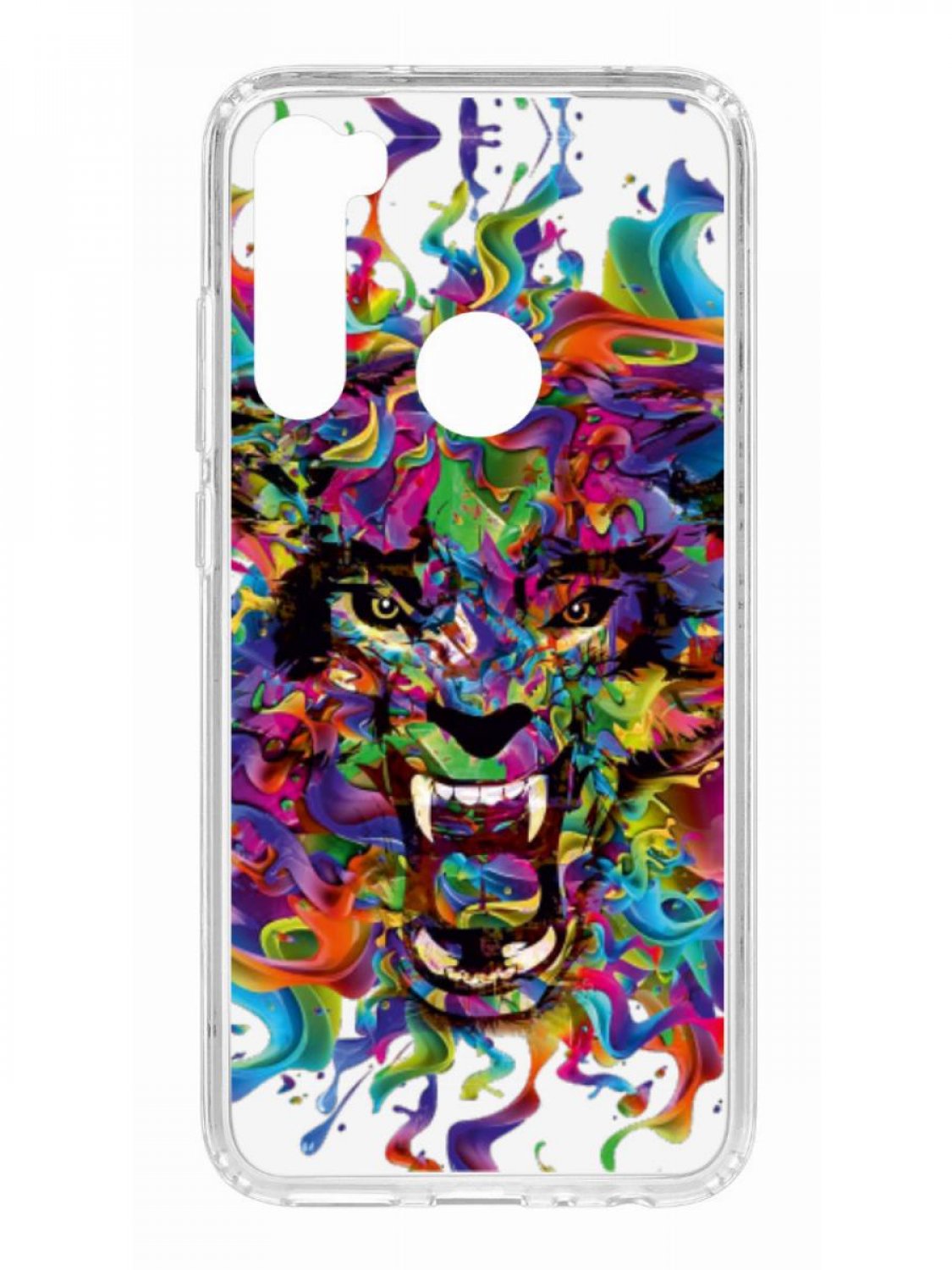 фото Противоударный чехол для xiaomi redmi note 8 kruche print colored beast прозрачный кruче