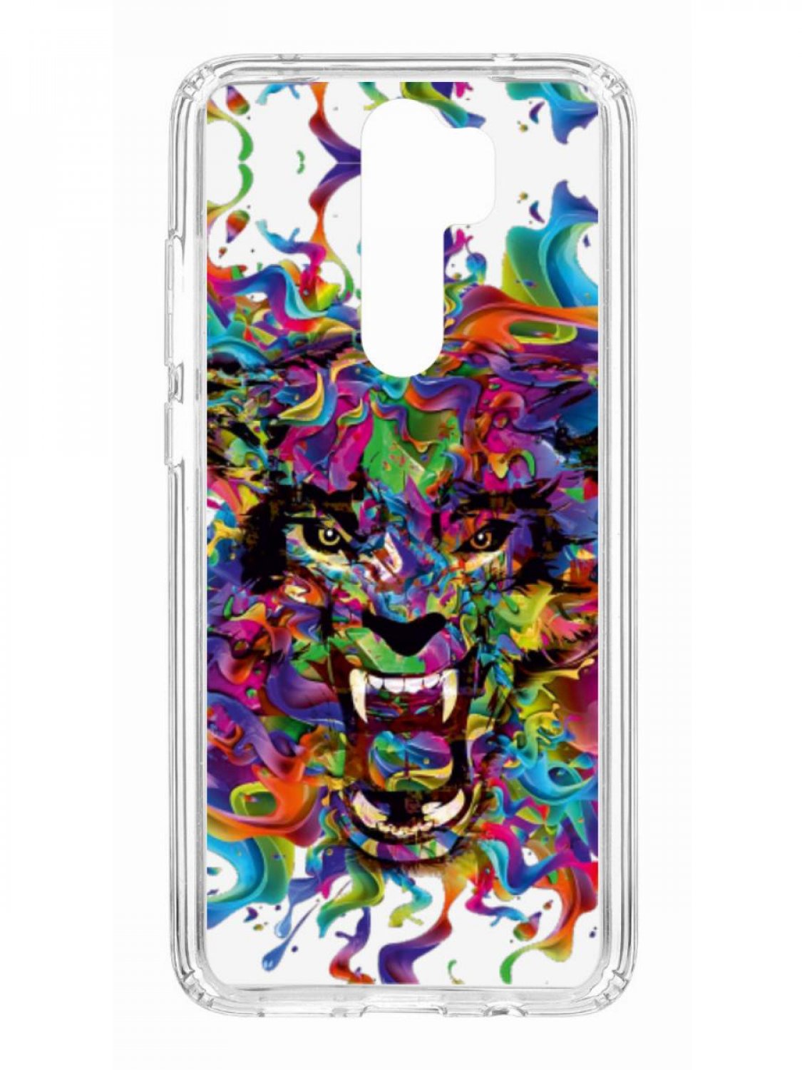 фото Противоударный чехол для xiaomi redmi note 8 pro kruche print colored beast прозрачный кruче