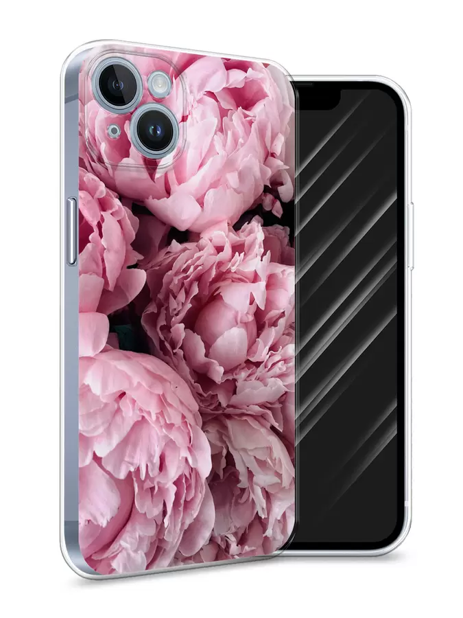 

Силиконовый чехол Awog "Нежные пионы" для Apple iPhone 14, Разноцветный, 15150-8