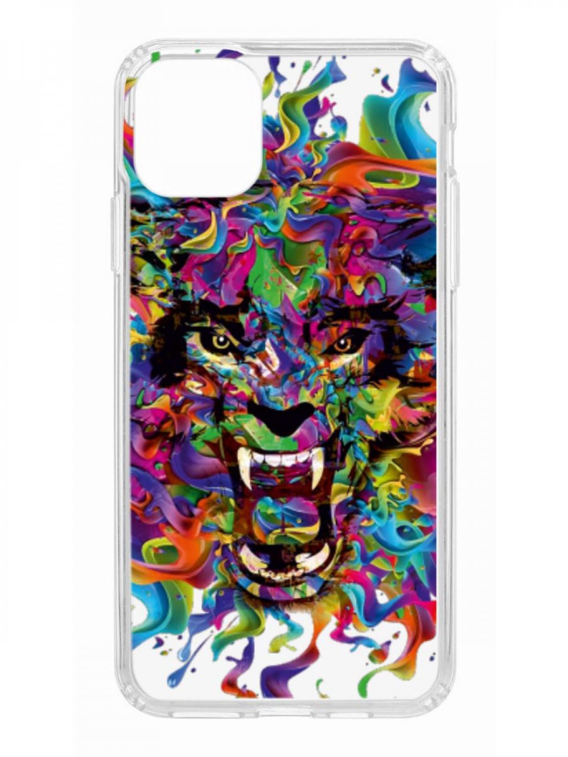 фото Противоударный чехол для iphone 11 pro max kruche print colored beast прозрачный кruче