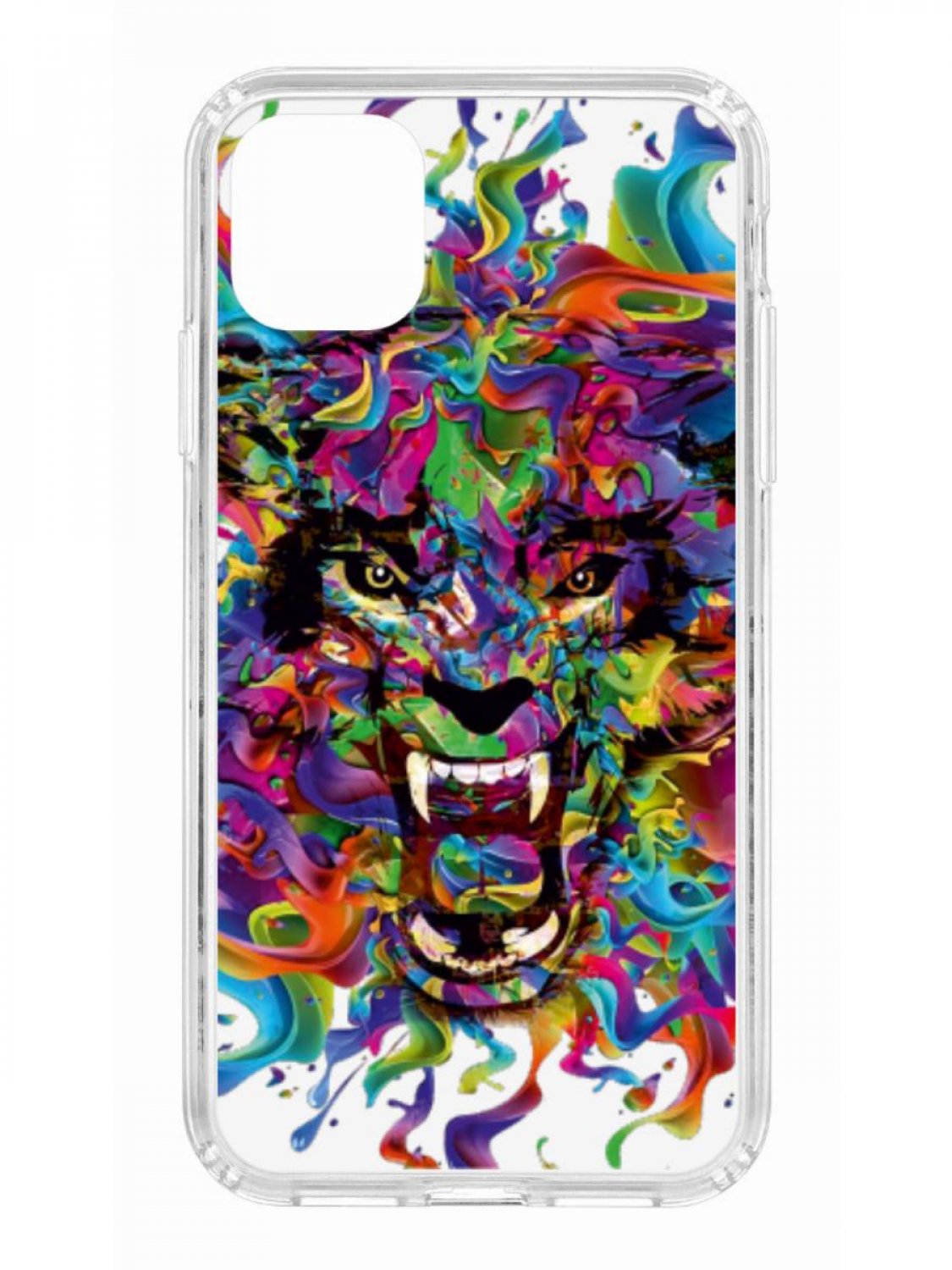 фото Противоударный чехол для iphone 11 kruche print colored beast прозрачный с рисунком кruче