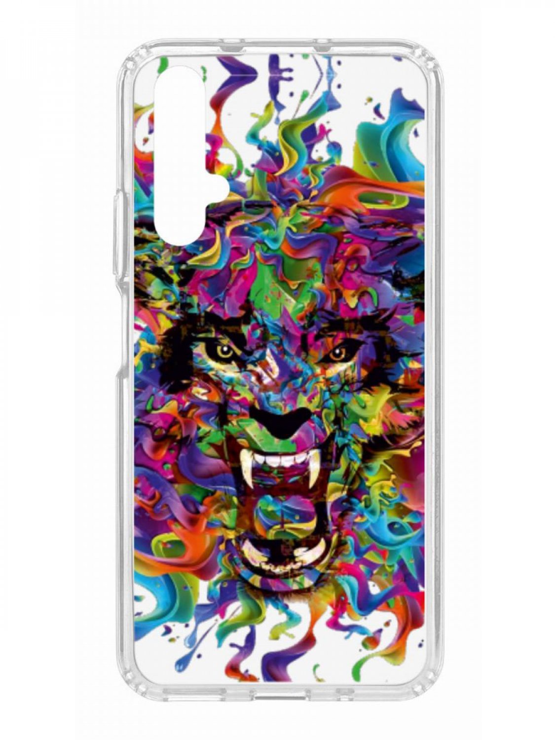 фото Противоударный чехол для huawei honor 20 kruche print colored beast прозрачный с рисунком кruче