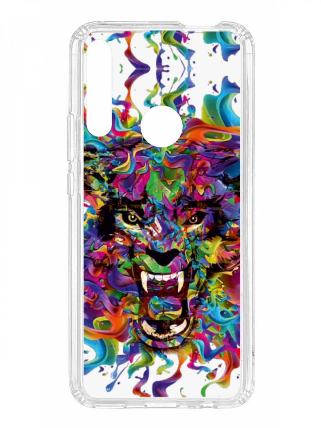 фото Противоударный чехол для huawei p smart z kruche print colored beast прозрачный с рисунком кruче