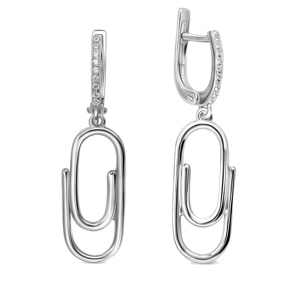 

Серьги подвески из серебра 585Gold 702012479, фианит, 702012479